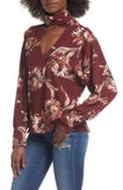 Women's Leith Floral Choker Blouse, Size - Red