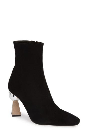 Women's Topshop Hexagon Statement Heel Bootie .5us / 36eu M - Black