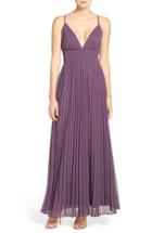 Women's Lulus Plunging V-neck Pleat Georgette Gown