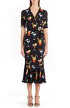 Women's Dolce & Gabbana Print Satin Cady Flounce Dress