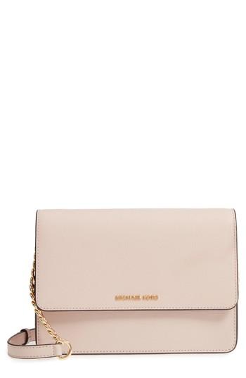 Michael Michael Kors Large Daniela Leather Crossbody Bag - Pink