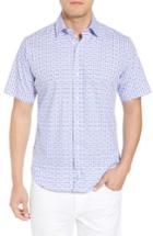 Men's Tailorbyrd Andres Regular Fit Geo Print Sport Shirt - Blue