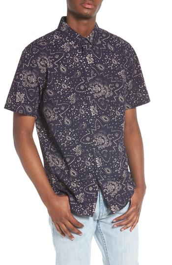 Men's Obey Brady Woven Shirt - Blue