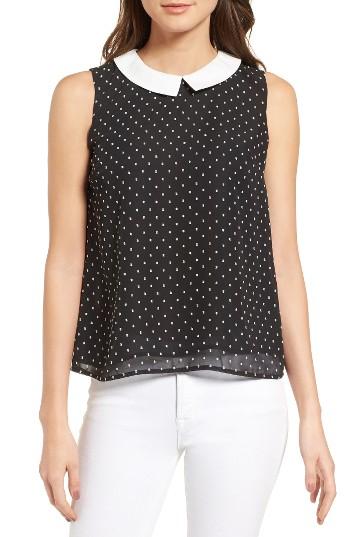 Women's Cece Collared Clip Dot Shell - Black
