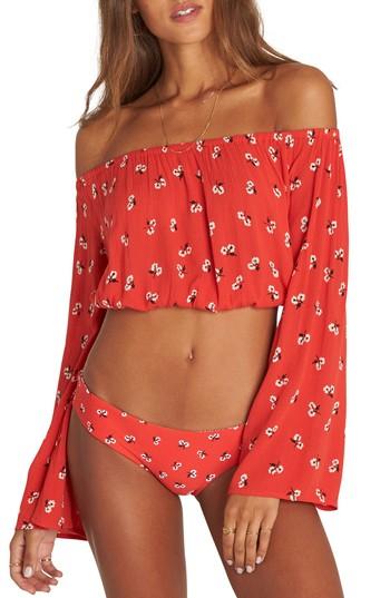 Women's Billabong My Day Print Off The Shoulder Crop Top