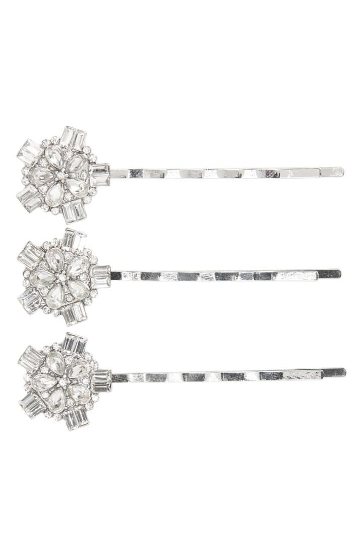 Tasha 3-pack Embellished Bobby Pins, Size - Metallic