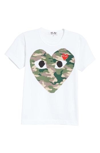 Women's Comme Des Garcons Play Camo Big Heart Tee