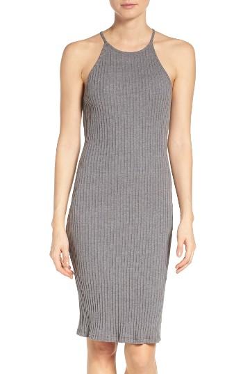 Women's Nsr Rib Knit Body-con Dress - Grey