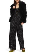 Women's Topshop Foil Star Lace-up Jumpsuit Us (fits Like 0) - Black