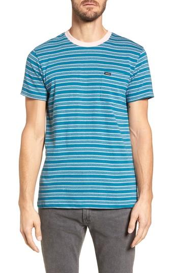 Men's Rvca Harper Stripe T-shirt - Blue/green