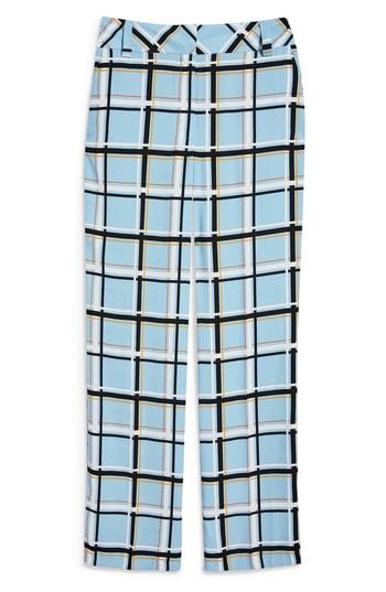 Women's Topshop Check Trousers Us (fits Like 0) - Blue
