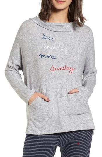 Women's Sundry Less Monday More Sunday Hoodie - Grey