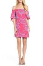 Women's Charles Henry Off The Shoulder Print Shift Dress