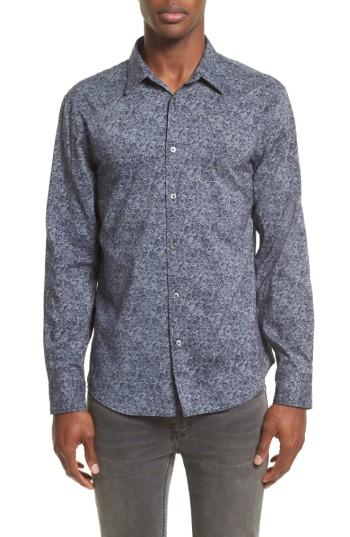 Men's John Varvatos Collection Classic Fit Paisley Sport Shirt - Blue/green