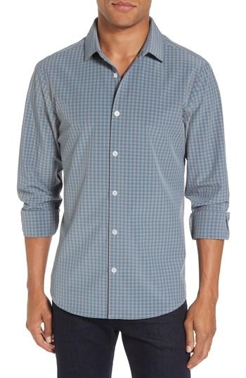 Men's Mizzen+main Knox Blue Smoke & Grey Gingham Sport Shirt