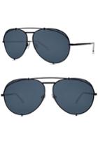 Women's Diff X Khloe Koko 63mm Oversize Aviator Sunglasses - Matte Black/ Grey