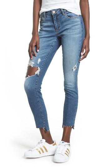 Women's Bp. Ripped Step Hem Skinny Jeans