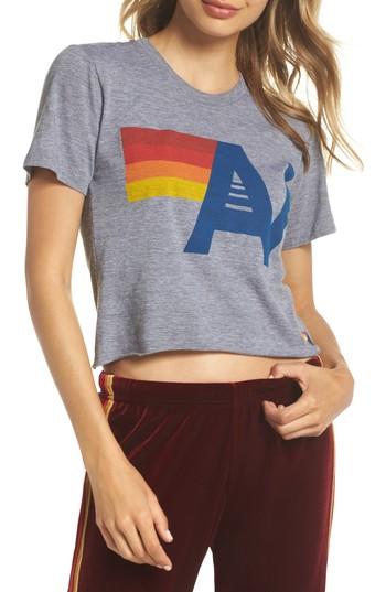 Women's Aviator Nation Logo Boyfriend Tee - Grey