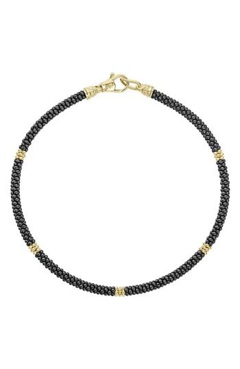 Women's Lagos Gold & Black Caviar Rope Bracelet