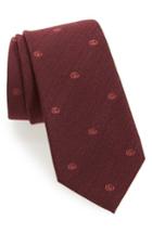 Men's Gucci Gg Chevron Jacquard Tie, Size - Red