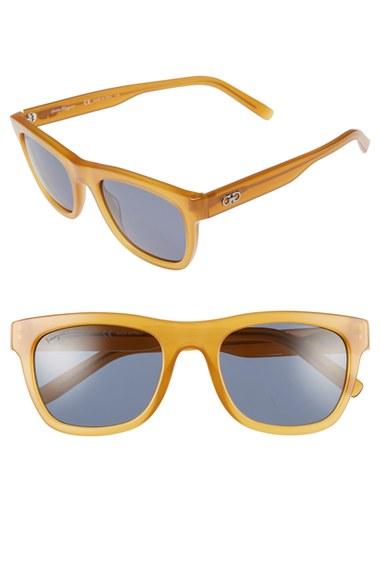 Men's Salvatore Ferragamo 53mm Retro Sunglasses - Butterscotch
