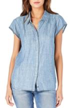 Women's Michael Stars Back Cutout Chambray Top - White