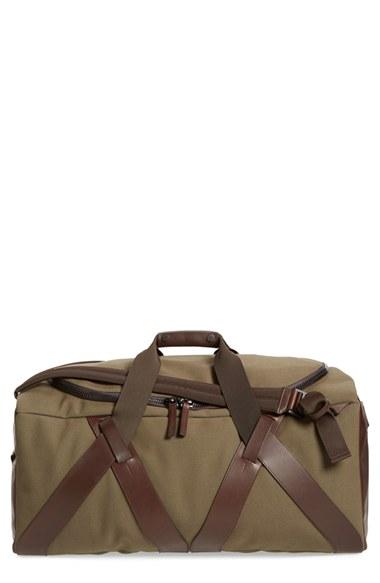 Men's Troubadour Canvas & Leather Duffel Bag - Beige