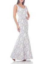 Women's Js Collections Jacquard Mermaid Gown - Metallic