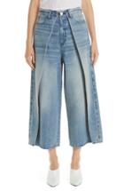 Women's 3x1 Nyc Porter Fold Detail Crop Wide Leg Jeans - Blue