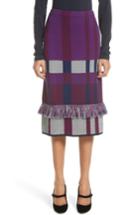 Women's St. John Collection Plaid Jacquard Knit Skirt, Size - Purple