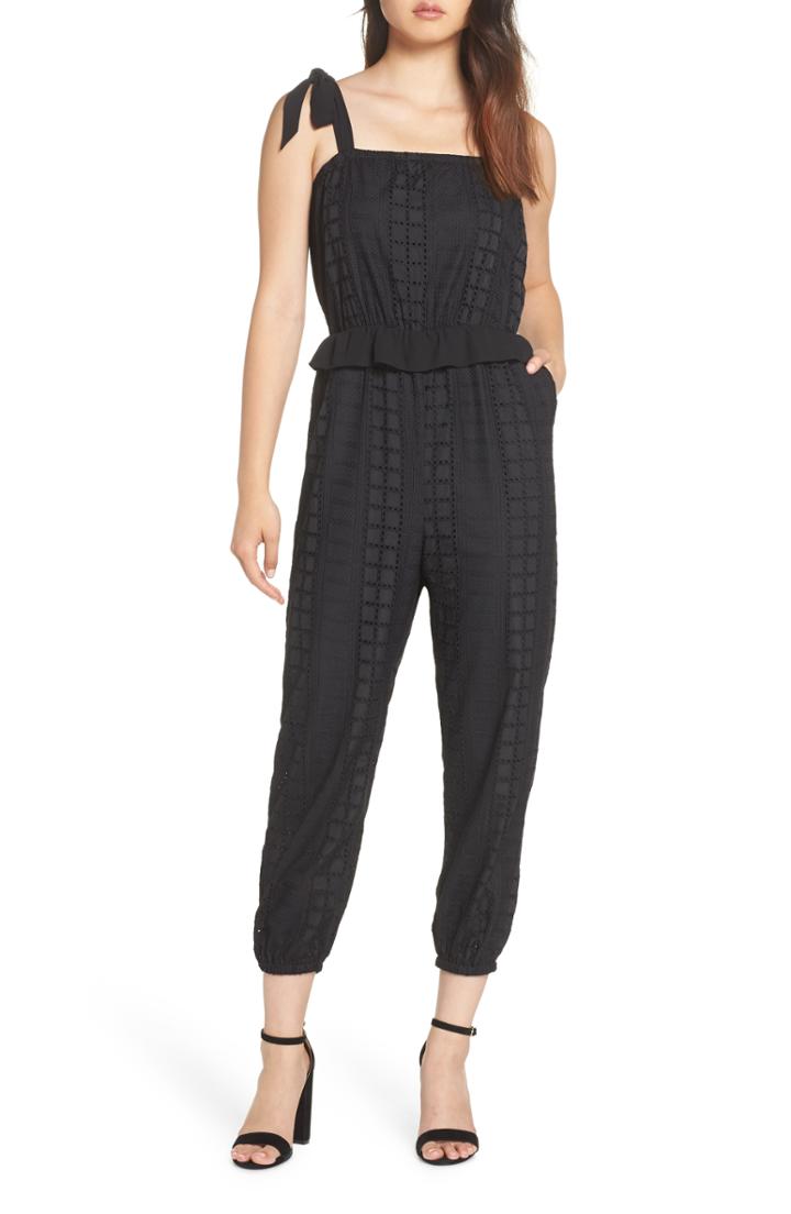 Women's Lenon Ruffle Waist Sleeveless Jumpsuit