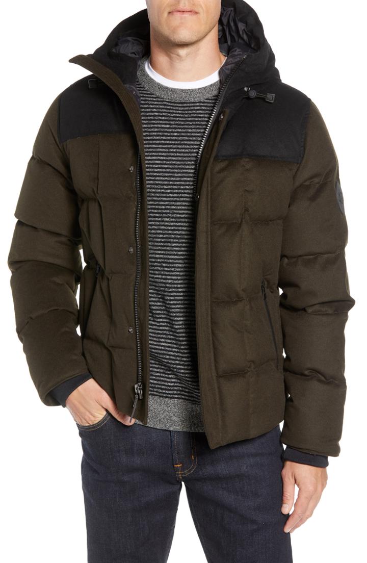 Men's Ugg Cadin Technical Water Resistant Down Parka, Size - Green