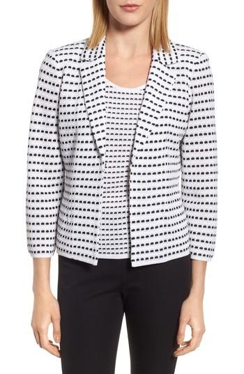 Women's Ming Wang Jacquard Knit Blazer - White