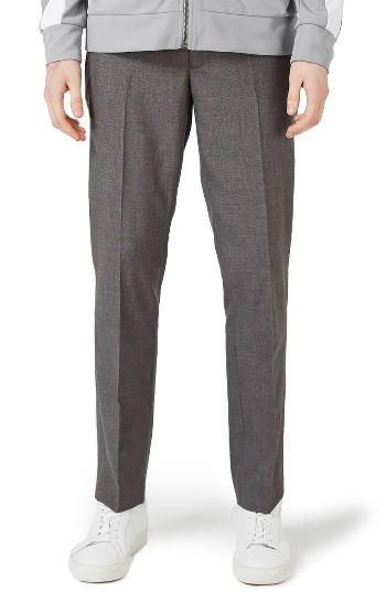 Men's Topman Textured Skinny Fit Suit Trousers