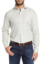 Men's Peter Millar Collection Melange Glen Plaid Sport Shirt - Grey