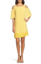 Women's Adrianna Papell Cold Shoulder Shift Dress - Yellow