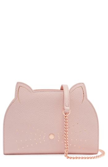 Ted Baker London Kirstie Cat Leather Crossbody Bag - Pink