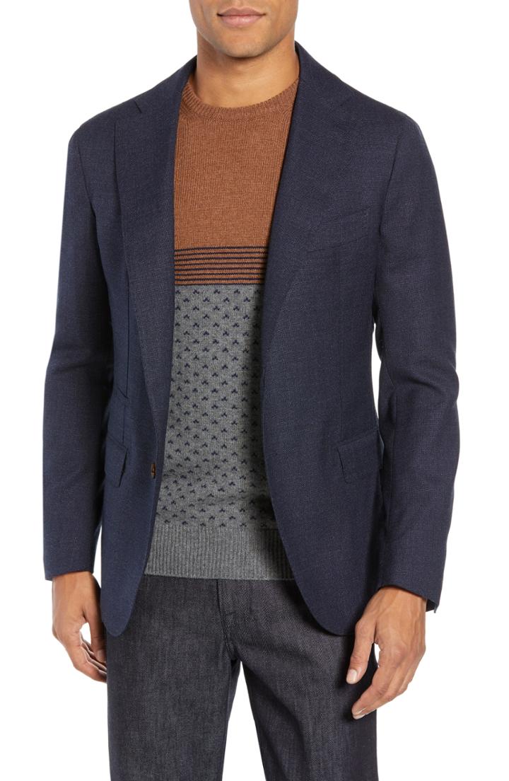 Men's Eleventy Trim Fit Wool Blazer Us / 52 Eu R - Blue