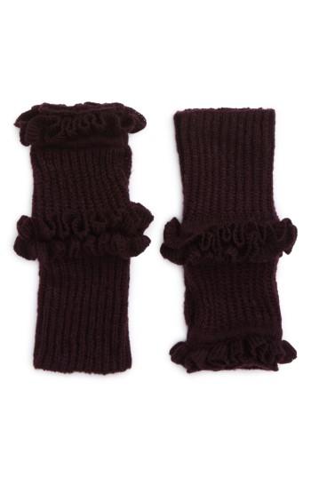 Women's Rebecca Minkoff Ruffle Fingerless Gloves, Size - Purple