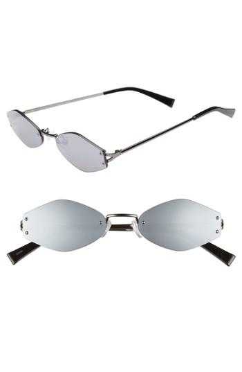 Women's Kendall + Kylie 51mm Rimless Geometric Sunglasses - Gun/ Smoke Flash