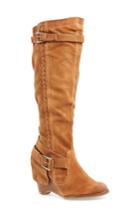Women's Naugty Monkey Double Up Knee-high Wedge Boot M - Brown