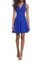 Women's Adelyn Rae Scalloped Fit & Flare Dress - Blue