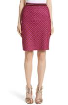 Women's Missoni Metallic Crisscross Knit Pencil Skirt Us / 40 It - Pink