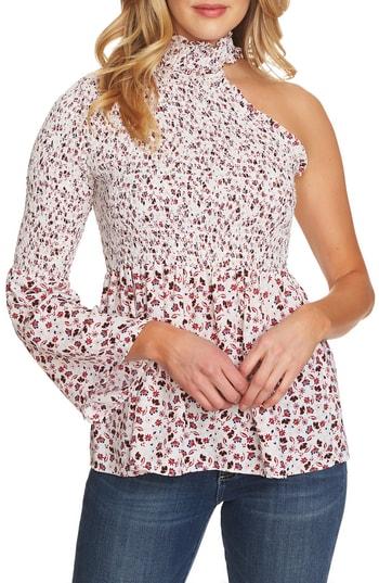 Women's Cece Victoria Smocked One-shoulder Blouse - Ivory