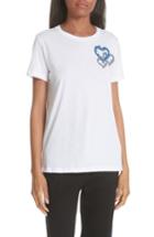 Women's Sandro Embroidered Hearts Tee - White