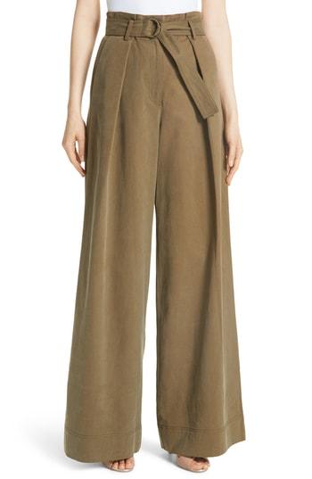 Women's Ulla Johnson Rhodes Paperbag Waist Pants - Green