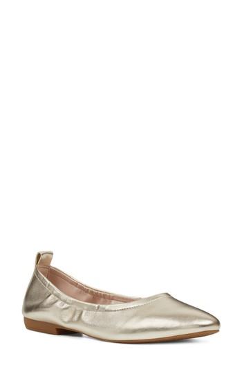 Women's Nine West Greige Skimmer Flat M - Metallic