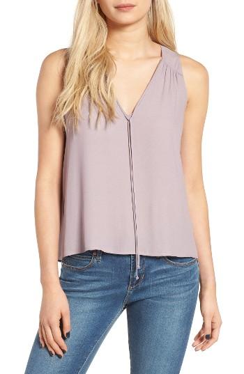 Women's Lush Tie Neck Tank - Beige