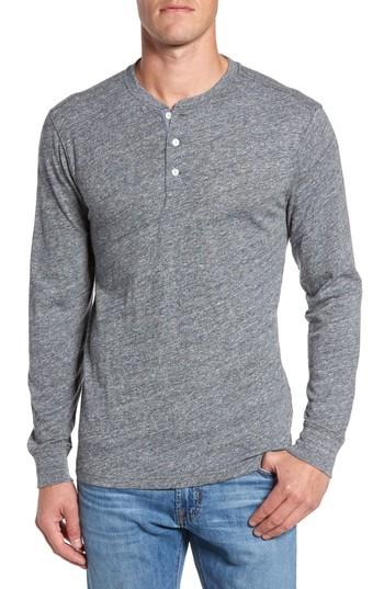 Men's Faherty Marled Long Sleeve Henley, Size - Grey