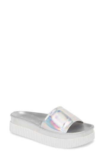 Women's Kendall + Kylie Isla Pool Slide Sandal .5 M - Metallic